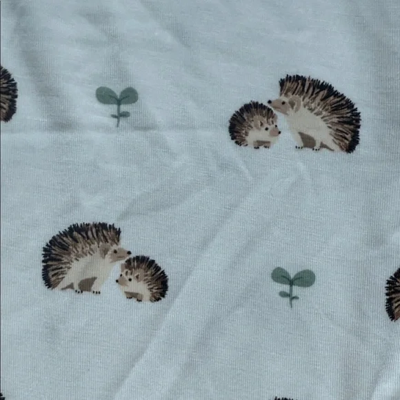 Kyte Baby Bamboo Short Sleeve Bodysuit – Hedgehog Print, Sage Trim NWT - Picture 4 of 4